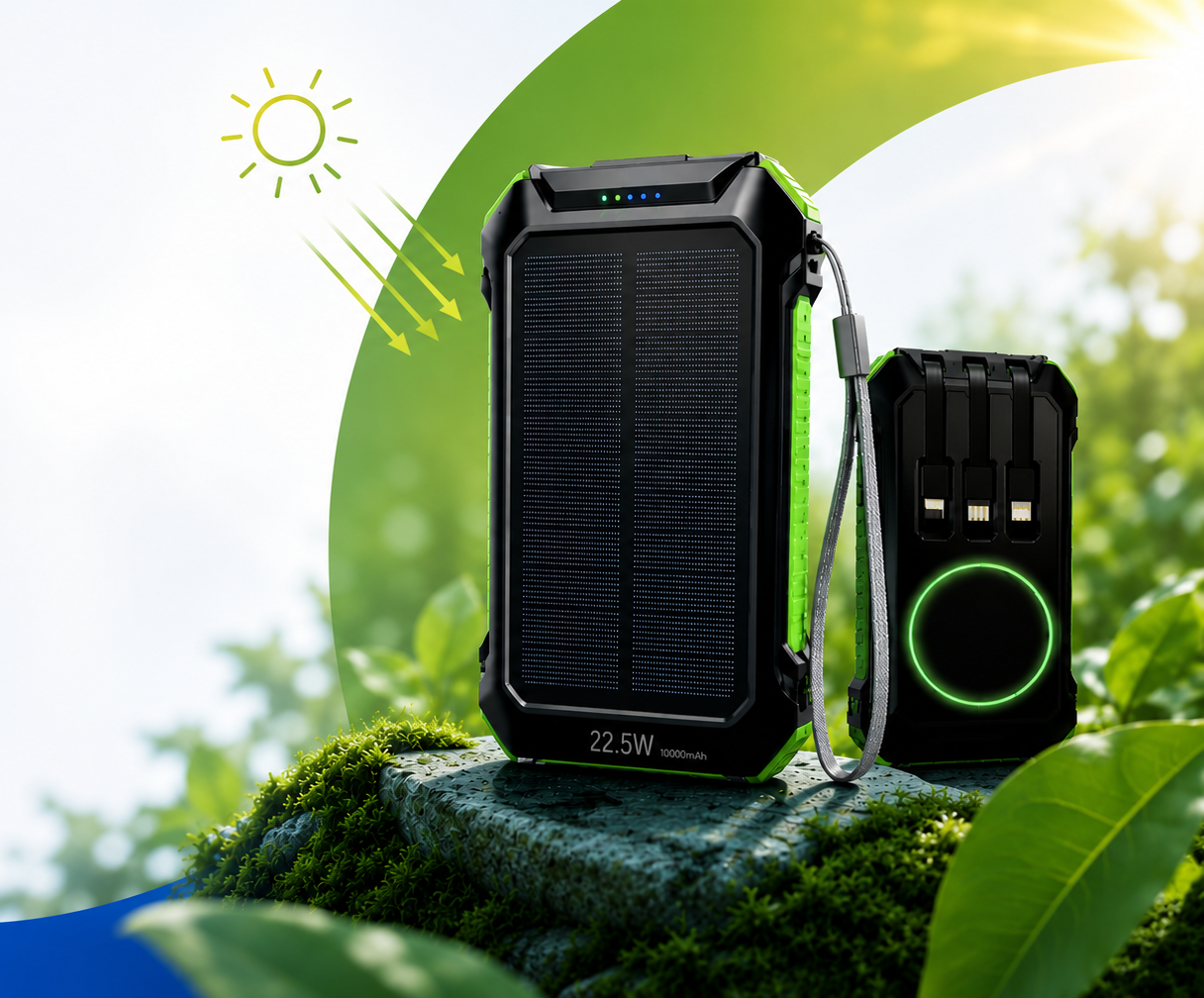 POWER BANK SOLAR MAGNETICA, CON CARGA RAPIDA